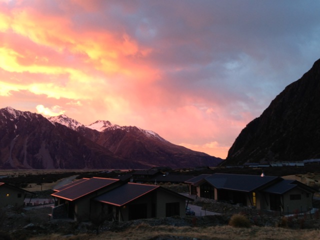 sunrise over mt cook village