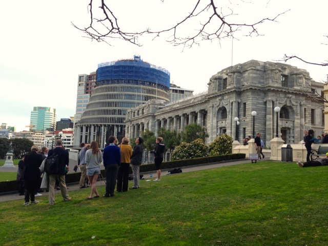 wellington parliament and the beehive just hours after earthquake 16 august 2013