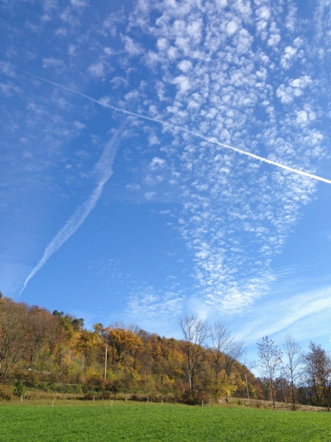 clear skies and a plane or two!