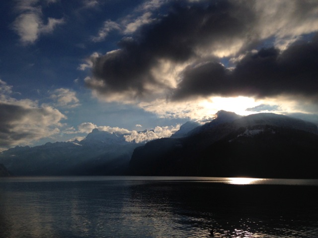 clouds light and mountains