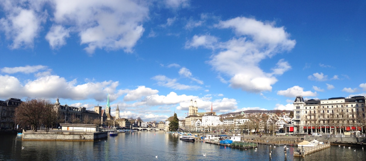 sweeping river view of zurich