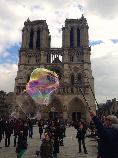 grey day bubbles at notre dame
