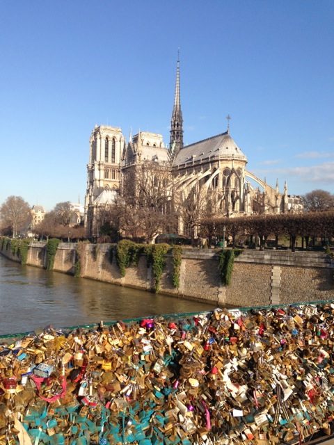 notre dame and the bridge of locks