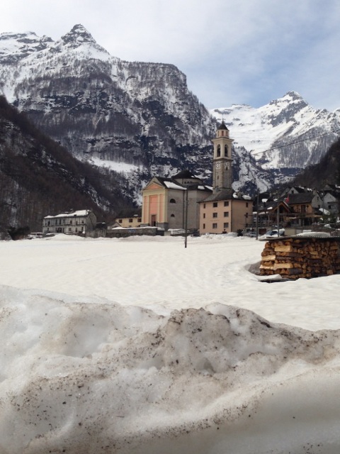 there is still snow in sonogno verzasca valley