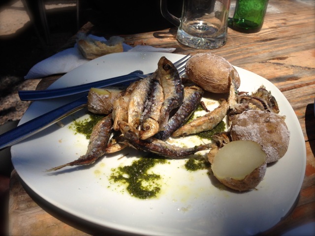 sardines and papas arrugadas