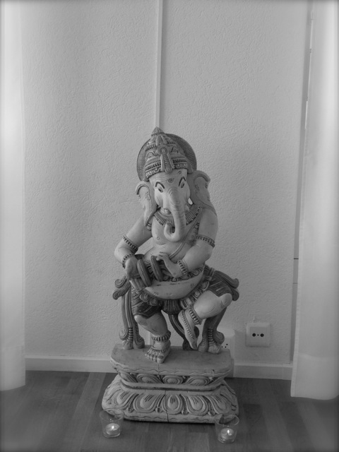 black and white ganesha