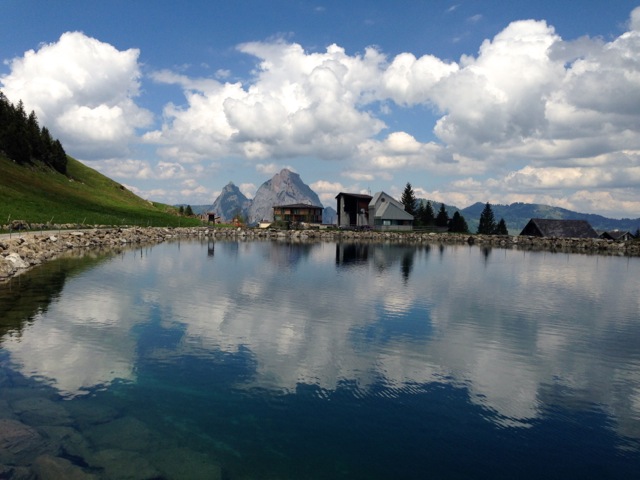 cloudy lake reflections