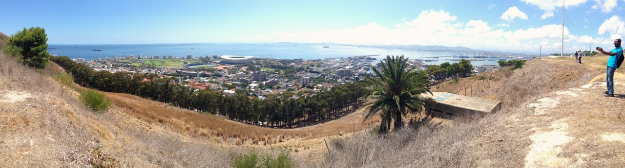 noon gun hill towards green point the stadium and the waterfront