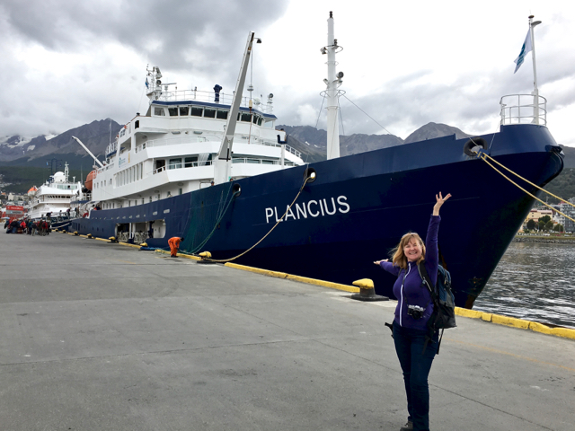 Plancius the ship in Ushuaia just before boarding