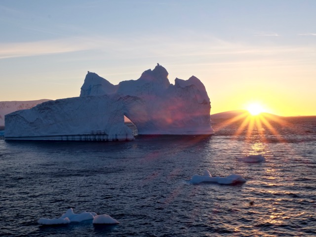 iceberg sunset