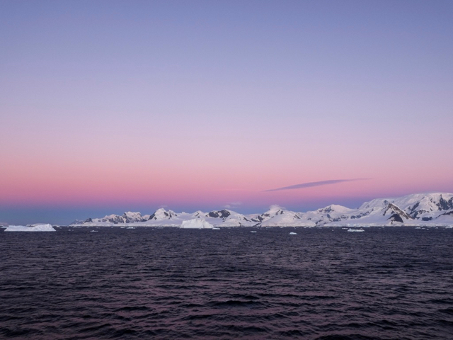 Antarctic sunset sigh