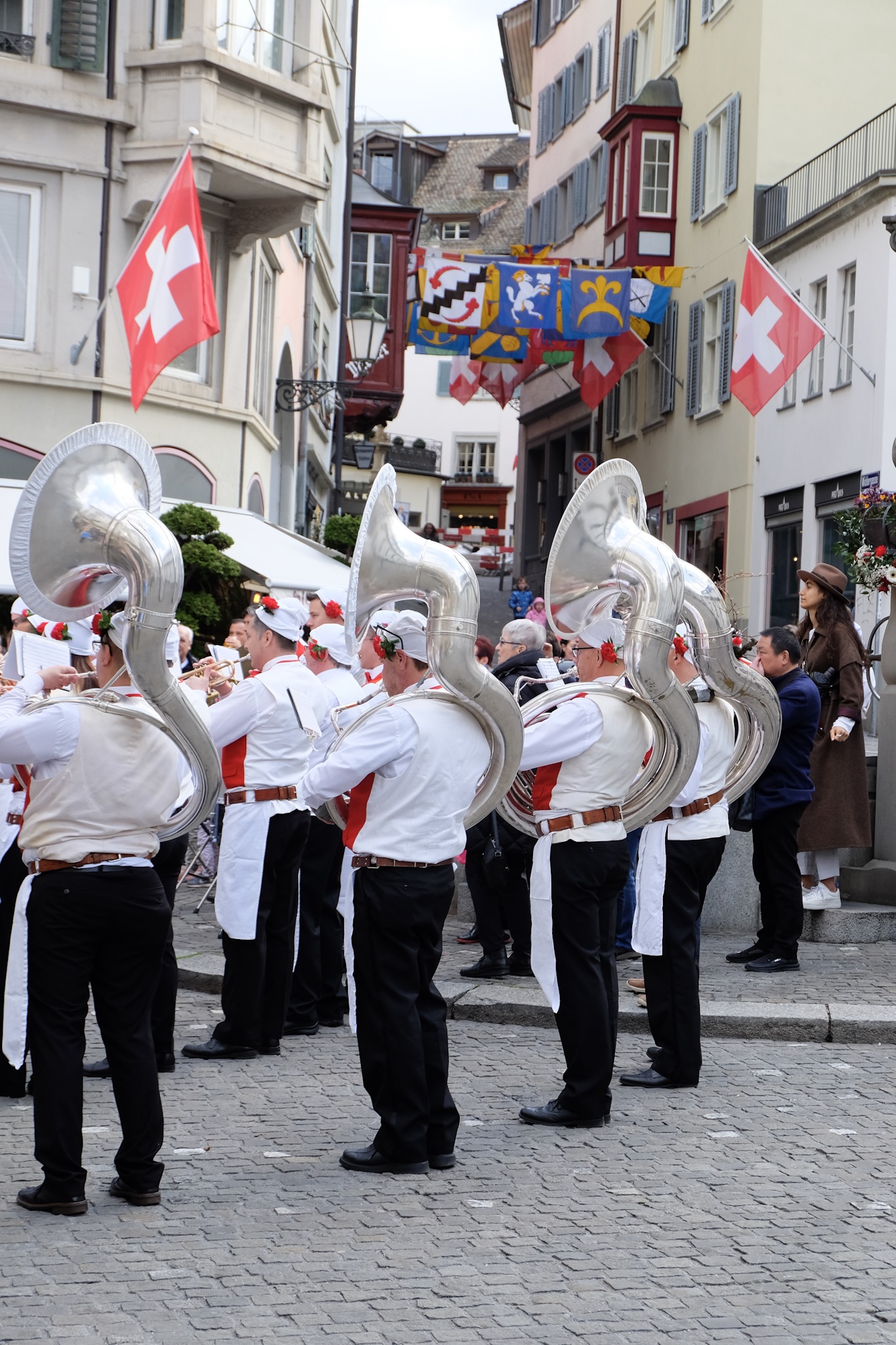 a row of trumpets